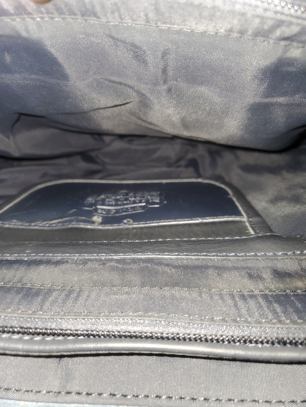 Coach Black Leather Top-Handle Tote with Polished Gold Lock - Picture 10 of 11